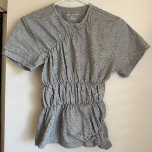 Scarlet & Sam Grey Scrunched Tee T-shirt Cotton Women's Medium